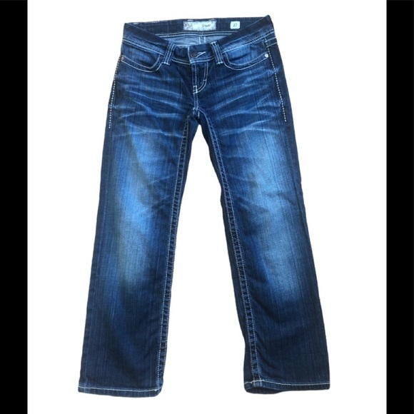 BKE Denim - BKE The Buckle Stella Low Rise Stretch Skinny Crop Dark Denim Jean Size 27X28.5”